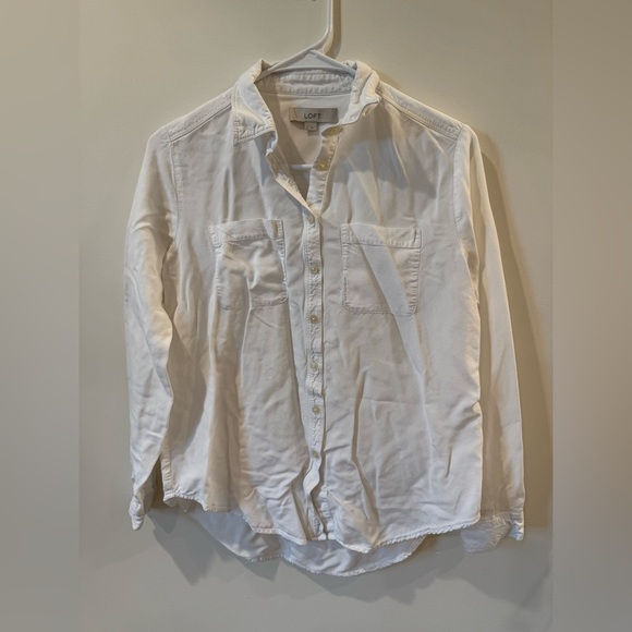 LOFT Tops - LOFT White Casual Button Down Shirt with Long Sleeves